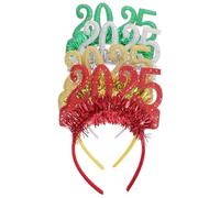 TOYANDONA Lot de 4 Bandeaux à Paillettes pour Femmes 2025 Couvre-Chefs Colorés Rouge Or Blanc et Vert Accessoires Cheveux pour Fête du Nouvel an et Anniversaire pour Soirées et Cortège