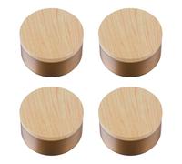 TOYANDONA Lot de 4 Boîtes en Fer-Blanc Scellées 8 Oz Couvercle en Bois Effet Bois, Contenant pour Fabrication de Bougies Parfumées, Coffrets de Rangement de Voyage Dorés, Décoration