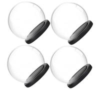 TOYANDONA Lot de 4 Cloches en Verre Transparentes Ø10 CM avec Base Noire Housse de Fleurs Préservées pour Décoration Intérieure Micro-Paysage et Bureau Couvercle Anti-Poussière pour