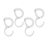TOYANDONA Lot de 4 Crochets de Fermoir de S Ajustables en ABS Blanc Accessoires Cuisine et Cintres Fixes pour Vêtements Rangement Polyvalent pour Placard la Cuisine et Salle de Bain