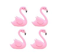 TOYANDONA Lot de 4 Décorations de Gâteau Flamant Rose en Plastique Ailes Ouvertes Ornement Coloré pour Pâtisserie et Fête Accessoires de Décoration Gâteaux Festifs