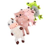 TOYANDONA Lot de 4 Élastiques à Cheveux en Fausse Fourrure Peluche Animaux, Doux et Élastiques, Accessoires Coiffure pour Adolescentes et Cheveux Épais, Hiver et Automne