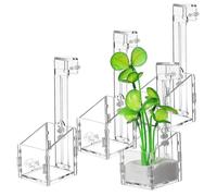 TOYANDONA Lot De 4 Jardinières Suspendues pour Aquarium, Pots à Plantes Aquatiques Transparents en Acrylique, Petits Formats, Supports De Plantations Décoratifs pour Aquarium D’Eau Douce
