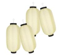 TOYANDONA Lot de 4 Lanternes Japonaises Décoratives 45X25 CM Abat-Jour en Tissu Imperméable Pliable Beige Crème Lanternes Suspendues Traditionnelles pour Décoration Intérieure et