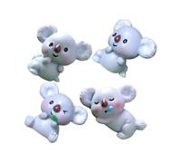 TOYANDONA Lot de 4 Mini Figurines de Koalas en Résine, Décorations Miniatures pour Jardin et Bureau, Statuettes Animales Résistantes, Accessoires Ludiques pour Maison de Poupée et