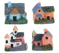 TOYANDONA Lot de 4 Mini Maisons de Campagne en Résine Robuste Décorations pour Jardin de Maison de Poupée Figurines Miniatures pour Loisirs Créatifs et Décoration de Pot de Fleurs