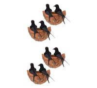 TOYANDONA Lot De 4 Nids D'Hirondelle Artificiels en Mousse Décoration D'Extérieur Esthétique Nids d'oiseaux Décoratifs