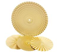 TOYANDONA Lot de 4 Pendentifs Décoratifs Muraux en Fer Doré, Disque Soleil Rond Vintage, Décoration Intérieure et Extérieure pour Salon et Jardin, Ornements Suspendus en Métal Robuste