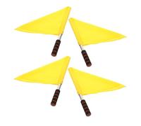 TOYANDONA Lot De 4 Petits Drapeaux Portatifs Jaune Pour Signalisation Arbitre Et Entraînement Sportif, Polyester Résistant, Taille Compacte, Usage Extérieur Et Événements Festifs