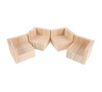 TOYANDONA Lot de 4 Pieds de Lit en Bois Massif Rehausseurs de Lit Bébé 3 CM Supports Stables pour Cadres de Berceau Adaptés pour Meubles de Nursery