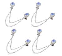 TOYANDONA Lot de 4 Pinces à Châle en Métal Vintage avec Broche Chaîne Antidérapante, Clips Élégants pour Foulard, Pull et Cardigan, Accessoires Mode Femme pour Robe et Col de