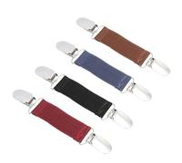 TOYANDONA Lot de 4 Pinces à Pull Simples en Alliage Délicat Clips à Cardigan Unisexes Élastique Ajustable Couleurs Noir Bleu Marine Rouge Foncé et Marron Accessoires Mode Hiver pour