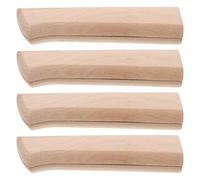 TOYANDONA Lot de 4 Poignées de Couteau en Bois de Hêtre Naturel, Manches de Rechange Rustiques pour Couteaux Cuisine Longs, Accessoires Compatibles pour Usage Domestique et Artisanat