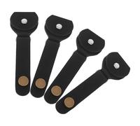 TOYANDONA Lot de 4 Sangles de Tête de Guitare en PU Noir avec Étui à Médiators Accessoires Antidérapants pour Guitares Acoustiques Électriques et Ukulélé - Compatible Sangles de Manche