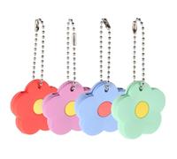 TOYANDONA Lot de 4 Set de Protège-clés en Pvc Souple avec Motif Floral, Couvre-touches Colorés Violet, Vert, Bleu et Orange, Protection Pratique pour Clés de Maison, Étuis à Clés Mignons