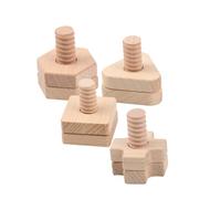 TOYANDONA Lot de 4 Sets de Jouets Éducatifs à Visser en Bois pour Garçon et Filles, Formes Géométriques, Peinture à L’Eau Non Toxique, Développement Motricité Fine et Logique, Jeu D’éveil