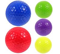 TOYANDONA Lot de 5 Balles Colorées Résistantes à l'usure Balle d'Entraînement Professionnelle en Caoutchouc pour Adultes et Garçon et Filles Entraînement au Golf à la Maison Stade