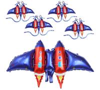 TOYANDONA Lot de 5 Ballons en Aluminium D’Ailes de Fusée Unisexe Décoration Fête D’Anniversaire Accessoires Déguisement Légers et Doux Fournitures Fête Garçon et Filles et Adolescents