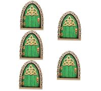 TOYANDONA Lot De 5 Décorations De Porte De Conte De Fées en Bois Maisons De Fées pour Jardins Décoration De Jardin Miniature Ornements De Décoration pour La Maison Porte De Fée