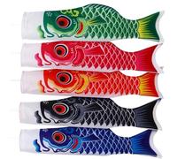 TOYANDONA Lot De 5 Drapeaux De Carpe Japonaise 70 Cm Pour Jardin Et Terrasse, Tissu Résistant, Motif Coloré, Manche à Air Koi Flottant Décoratif Pour Fêtes Et Festivals Extérieur