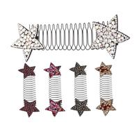 TOYANDONA Lot de 5 Épingles à Cheveux Étoiles Invisibles Multicolores - Peignes Français pour Femmes Accessoires Légers et Discrets pour Fixation de Frange et Coiffure Naturelle