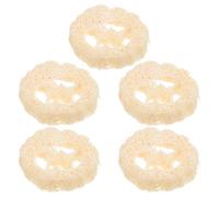 TOYANDONA Lot de 5 Éponges Naturelles en Luffa 6-7 CM Tapis Multifonction pour Savonnette Base 125 CM d'Épaisseur Porte-Savonnette Pratique et Exfoliant pour Salle de Bain Cuisine