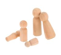 TOYANDONA Lot de 5 Figurines en Bois Massif Naturel à Peindre Jouets en Bois pour Garçon et Filles Bricolage Créatif Montessori Décorations DIY pour Salle de Jeux et Activités