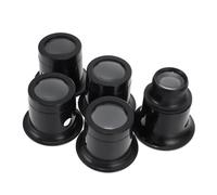 TOYANDONA Lot De 5 Loupes De Réparation Horloger en Plastique Et Verre, Grossissements 3X 5X 10x 15x 20x, Outil Precision pour Horlogers, Usage Bijouterie Et Montre, Format Compact pour Voyage