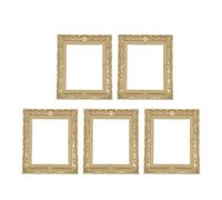 TOYANDONA Lot de 5 Mini Cadres Photo en Résine Vintage Dorée Décorations pour Maison de Poupée Accessoires Miniatures pour Scène Miniature Cadres Photo Mini Maison Rétro