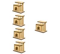 TOYANDONA Lot De 5 Mini Figurines pour Chat Griffoir Miniature Miniature Réaliste Décoration De Maison Miniature Joli Griffoir pour Chat Mini Décoration en Bois