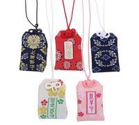 TOYANDONA Lot de 5 Paquet de Bénédiction Japonerie Omamori Amulettes Amulette Omamori Japonerie Chance Protection Santé Style Aléatoire Porte-Amulette Traditionnel pour Présent et Bien-