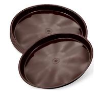 TOYANDONA Lot De 5 Plateaux pour Pot De Fleurs en Plastique Épais 26 Cm Couleur Café pour Jardin Et Intérieur, Soucoupe Ronde Résistante pour Plantes D'intérieur Et Extérieur