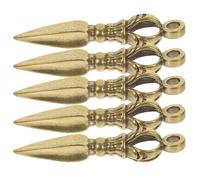 TOYANDONA Lot de 5 Porte-clés en Laiton Forme Pilon Vajra, Pendentifs Bouddhistes Multi-usage, Ornement Artisanal Rétro pour Bijoux et Décoration, Mini Pendentifs Décoratifs