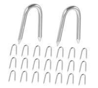 TOYANDONA Lot de 50 Clous en u en Fer pour Fixation Grillage De Jardin, Piquets 2,2 x 25 Mm, Agrafes Multifonctions pour Clôtures Agricoles Et Barrières Extérieures