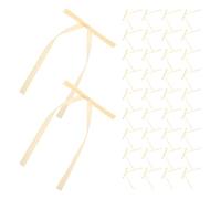 TOYANDONA Lot de 50 Mini Nœuds en Ruban Polyester Couleur Dorée pour Emballage Présent, Décoration DIY, Fête et Mariage, Nœuds Faciles à Utiliser pour Présents et Loisirs Créatifs