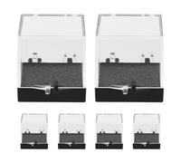 TOYANDONA Lot de 6 Boîtes Vitrines Carrées Transparentes 34 CM Socle Noir et Tapis Noir Coffrets à Spécimens Naturels pour Collection de Pierres Boîtes de Présentation Compactes pour