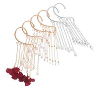 TOYANDONA Lot de 6 Boucles D’Oreilles Pendantes à Clip Assortiment Pompons Longs Multicolores Style Bohème Élégant pour Femmes Bijoux Légers et Polyvalents pour Soirée et Travail