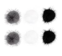 TOYANDONA Lot de 6 Boules Décoratives Magnétiques pour Ongles Boules de Cheveux Détachables en Noir Blanc et Gris Accessoires Nail Art pour Décoration DIY Ornement Décoratif pour Beauté