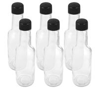 TOYANDONA Lot de 6 Bouteilles à Sauce en Verre 150 Ml Bouchon Récipients Portables pour Ketchup Vinaigrette et Sauce Soja Légers et Réutilisables pour Sorties en Plein Air et Barbecue
