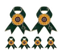 TOYANDONA Lot de 6 broches de sensibilisation : Broche ruban tournesol pour une œuvre caritative - Bijou ruban pour badge handicap invisible lors d'événements publics