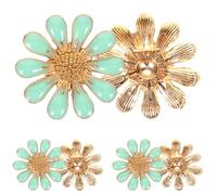 TOYANDONA Lot de 6 Décorations Fleurs Goutte D’Huile Bleu-Vert Accessoires DIY pour Vêtements Chaussures et Chapeaux Ornements Faits Main Créatifs Accessoires de Décoration Saisonniers