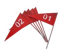 TOYANDONA Lot de 6 Drapeaux de Marquage en Fer Rouge pour Pelouse, Identification Facile des Plantes et Arroseurs, pour Jardin Début du Printemps