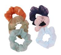 TOYANDONA Lot de 6 Élastiques en Organza Accessoires pour Queue de Cheval Résistants à la Déformation Couleurs Assorties pour Coiffures Féminines et Usage Quotidien