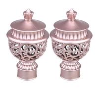 TOYANDONA Lot de 6 Embouts Décoratifs en Plastique Rose Doré pour Tringles à Rideaux Romaines 26-28 Mm, Accessoires Polyvalents pour Barre Rideaux, Butée D'extrémité Creuse, Compatible