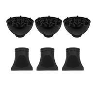 TOYANDONA Lot de 6 Embouts Diffuseurs Universels pour Sèche-Cheveux Concentrateurs Noirs Accessoires Professionnels pour Cheveux Bouclés Ondulés et Naturels Adaptés Coiffage Précis