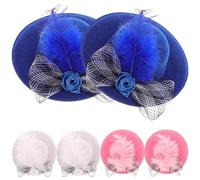 TOYANDONA Lot de 6 Mini Chapeaux pour Poulets et Oiseaux en Tissu Résistant, Design Ajustable, Accessoire Festif pour Noël et Portraits de Famille Couleur Aléatoire