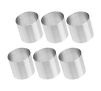TOYANDONA Lot de 6 Mini Moules à Gâteau Ronds en Acier Inoxydable 5x5x5 Cm, Anneaux Mousseline Antiadhésifs pour Pâtisserie, Découpoir Pratique pour Biscuits, Muffins et Fondant, Usage