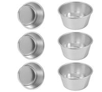 TOYANDONA Lot de 6 Moules à Pudding Multifonctions en Alliage d'Aluminium Antiadhésifs Taille Compacte Légers pour Cuisson de Muffins Tartes aux Œufs et Desserts Maison Ustensiles de