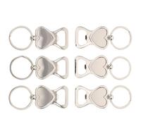 TOYANDONA Lot de 6 Ouvre-Bouteilles Portables en Alliage de Zinc Mini Décapsuleurs Porte-Clés de Cœur Robustes et Compacts pour Fêtes Voyages et Usage Quotidien