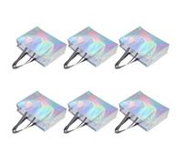 TOYANDONA Lot de 6 Paquet Fourre-Tout Réutilisables Non Tissés Moyens Poignées Paquet d 39 Emballage Portable Laminé Miroir Irisé Présent Polyvalent pour Épicerie Mariage et Rangement